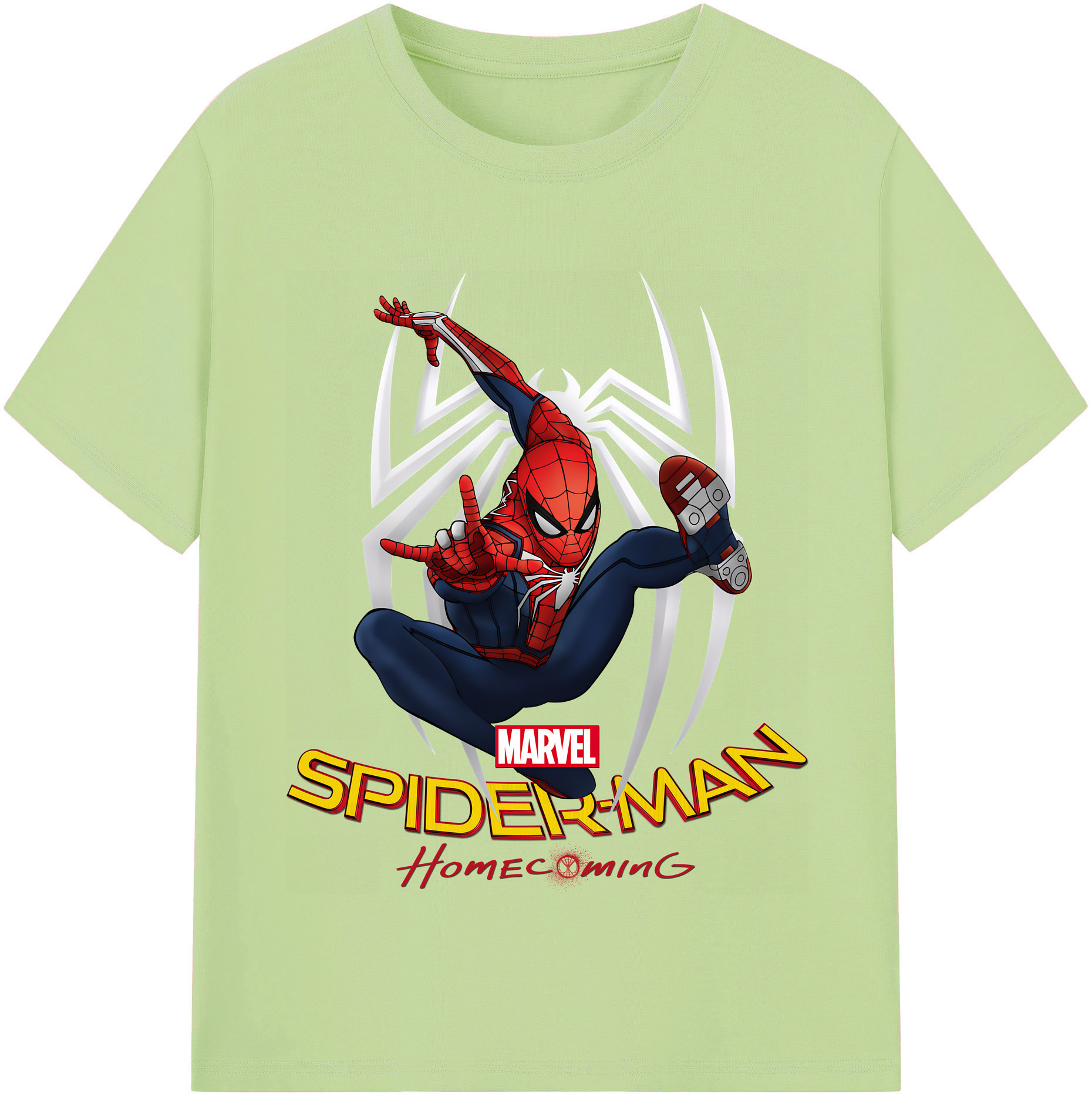 （画像用） Spider Man スパイダーマン 綿100％半袖Tシャツ（フロントプリント）